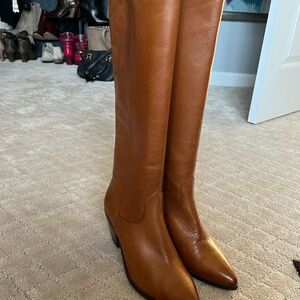 Frye tall boots tan brown leather never worn